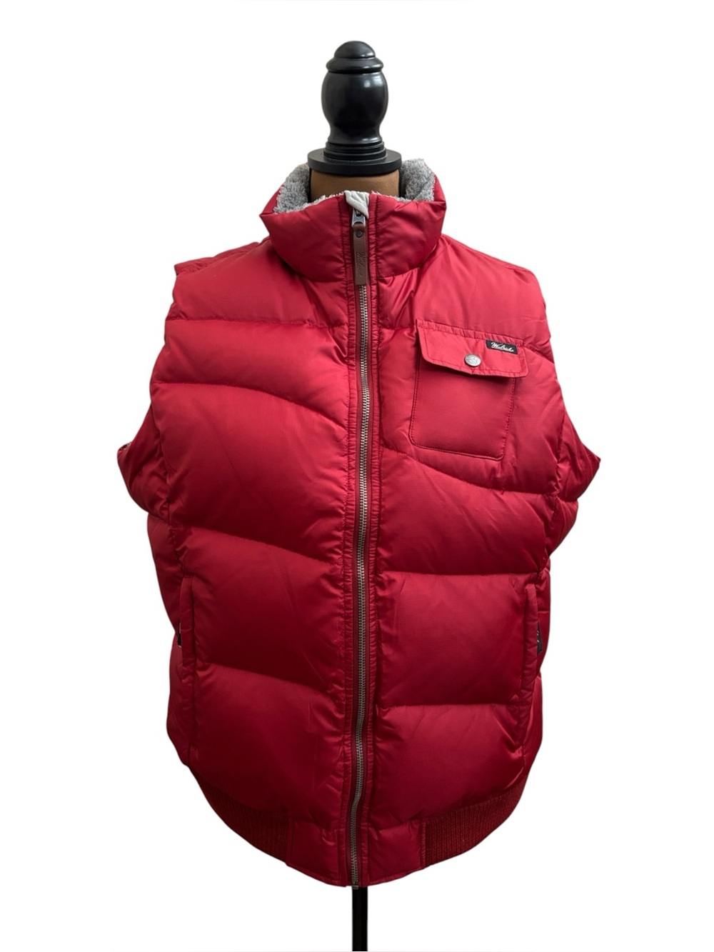 Woolrich Ruby Red Full Zip Down Puffer Vest Size XL